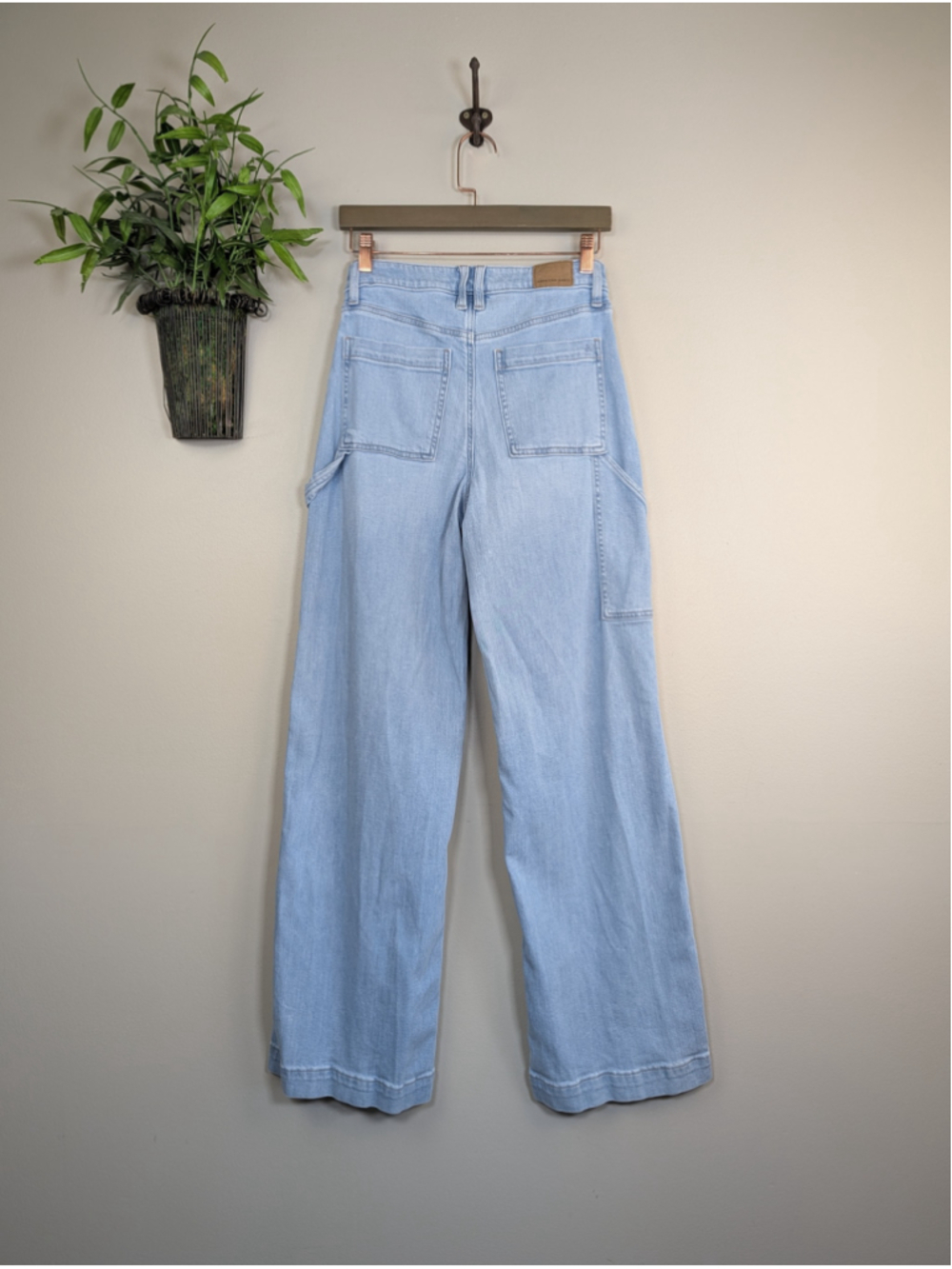 American Eagle 0 Dreamy Drape Super Hi Rise Baggy Wide Leg Jeans Stretch AE - Picture 10 of 13